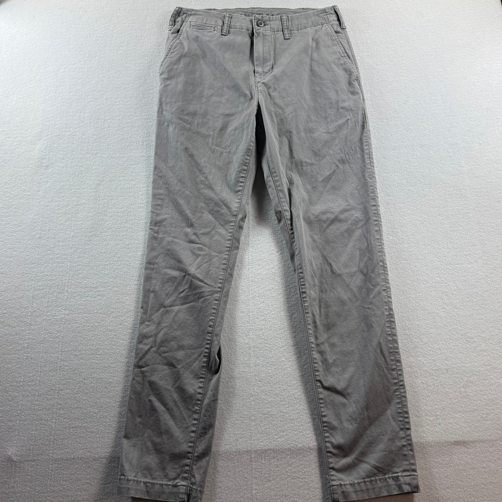 American Eagle Chino Pants Mens‎ 30x34 (Fit 30x31) Gray Flex Slim Straight